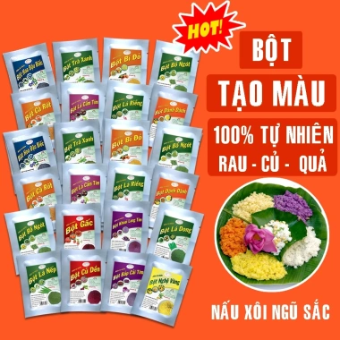 19 Gói Bột Tạo Màu Thực Phẩm Tự Nhiên 100% Rau Củ Quả 20gr - Dùng Cho Xôi, Bánh, Lá Nếp, Lá Dứa - Giá 10.000đ 4
