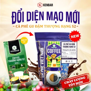 1Kg Cà Phê S2 Gu Đậm Thượng Hạng KENBAR - Rang Xay, Thơm Tự Nhiên, Đậm Đà