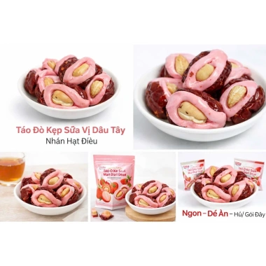 1KG Táo Đỏ Kẹp Sữa Dâu Tây Nhân Hạt Điều Giảm Giá Đặc Biệt 119.999 VND 4