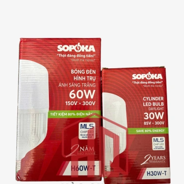 2 Bóng đèn LED Sopoka cao cấp 30W/60W - Tiết kiệm điện, giá ưu đãi 111.111 VND, hàng Việt Nam 7 2 Bóng đèn LED Sopoka cao cấp 30W/60W - Tiết kiệm điện, giá ưu đãi 111.111 VND, hàng Việt Nam 7
