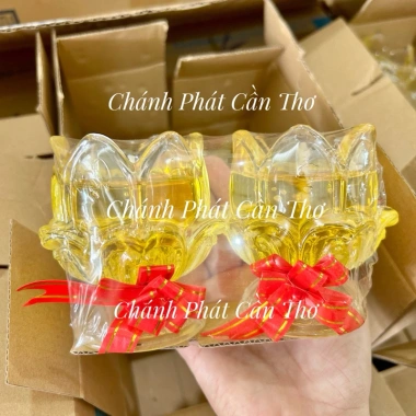 2 Cái Đèn Cầy Ly Hoa Sen Nở Cao 9cm - Cháy Hơn 24h, Giá 59k Giảm Sốc