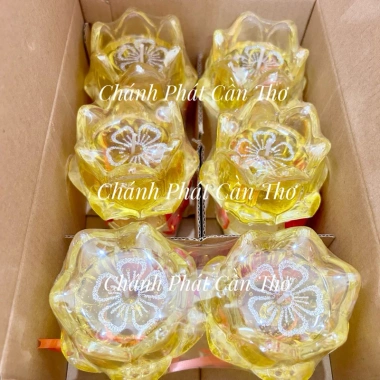 2 Cái Đèn Cầy Ly Hoa Sen Nở Cao 9cm - Cháy Hơn 24h, Giá 59k Giảm Sốc