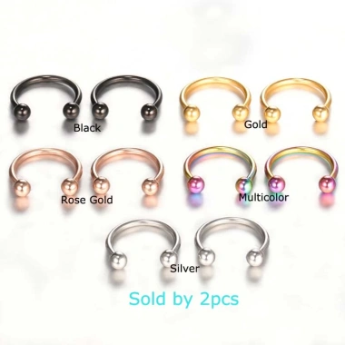 2 Chiếc Bông Tai Móng Ngựa Vòng Mũi và Tragus Xuyên 16G - Giá ưu đãi 23.100 VND 2