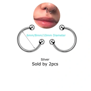 2 Chiếc Bông Tai Móng Ngựa Vòng Mũi và Tragus Xuyên 16G - Giá ưu đãi 23.100 VND 3