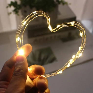 2 Dây Đèn Led Đom Đóm Nhấp Nháy Vàng Nắng Fairylight Pin U080 Trang Trí Tháp Tết Bó Hoa Tiểu Cảnh - Giá 12.000 VND 10