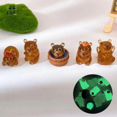 2 Đèn Dạ Quang Capybara Nhựa Phát Sáng Ban Đêm - Trang Trí Sân Vườn & Bàn Làm Việc 2