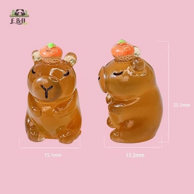 2 Đèn Dạ Quang Capybara Nhựa Phát Sáng Ban Đêm - Trang Trí Sân Vườn & Bàn Làm Việc 5
