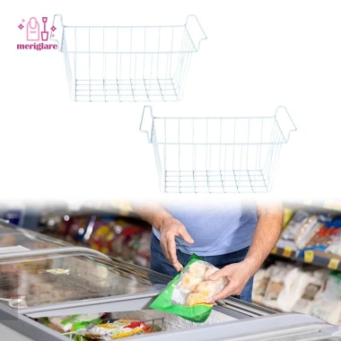 2 Giỏ Đựng Đồ Tủ Đông và Tủ Lạnh, Thích Hợp Đựng Thức Ăn, Dây Đựng, Giá Ưu Đãi
