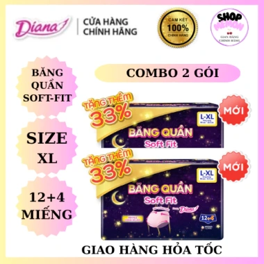 2 Gói Băng Quần Soft Fit 12+4 Miếng XL - Vệ Sinh Như Quần Lót, Chống Tràn 360 do 2 Gói Băng Quần Soft Fit 12+4 Miếng XL - Vệ Sinh Như Quần Lót, Chống Tràn 360 do