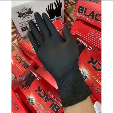 2 hộp găng tay nitrile đen không bột, chống nước, co giãn tốt - giá chỉ 63.000₫ 2