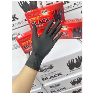 2 hộp găng tay nitrile đen không bột, chống nước, co giãn tốt - giá chỉ 63.000₫ 7