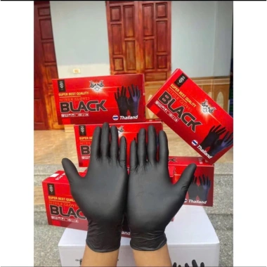 2 hộp găng tay nitrile đen không bột, chống nước, co giãn tốt - giá chỉ 63.000₫ 9