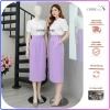 2 Lớp Chân Váy Bút Chì Bomber Xẻ Sau Có Túi Trơn - Thời Trang Thu Đông Trẻ Trung