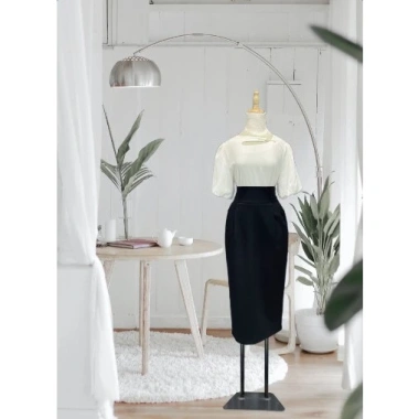 2 Lớp Chân Váy Bút Chì Bomber Xẻ Sau Có Túi Trơn - Thời Trang Thu Đông Trẻ Trung