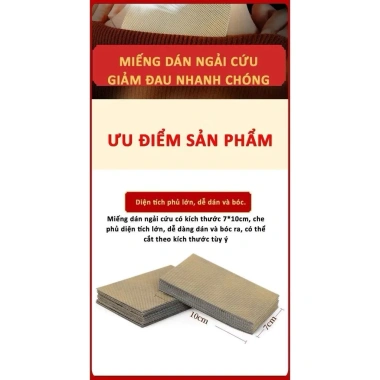 2 túi 200 miếng Cao Dán Ngải Cứu giảm đau xương khớp, vai gáy, tự nhiên nam nữ