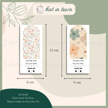 20-50 Nhãn Dán Decal Niên Phong Hoa Open Me 6x13cm Chống Nước Màu Sắc Rõ Nét - 8.500 5