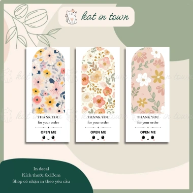 20-50 Nhãn Dán Decal Niên Phong Hoa Open Me 6x13cm Chống Nước Màu Sắc Rõ Nét - 8.500 7