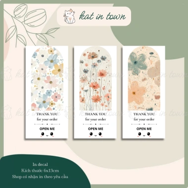 20-50 Nhãn Dán Decal Niên Phong Hoa Open Me 6x13cm Chống Nước Màu Sắc Rõ Nét - 8.500 9