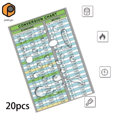 20 Bảng Biểu Đồ Chuyển Đổi Inch‑mm Dán Cheat Sheet Máy Trạm, Học Toán, 176k 6