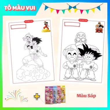 20 mẫu tranh tô màu Songoku Dragon Ball Khơi sáng tạo bé, giá ưu đãi 39.200 VND 2