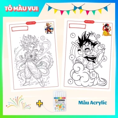 20 mẫu tranh tô màu Songoku Dragon Ball Khơi sáng tạo bé, giá ưu đãi 39.200 VND 3