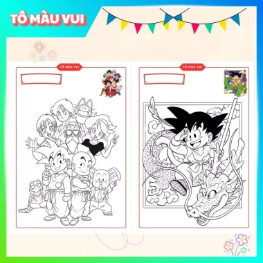 20 mẫu tranh tô màu Songoku Dragon Ball Khơi sáng tạo bé, giá ưu đãi 39.200 VND 4
