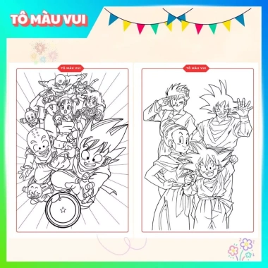 20 mẫu tranh tô màu Songoku Dragon Ball Khơi sáng tạo bé, giá ưu đãi 39.200 VND 6