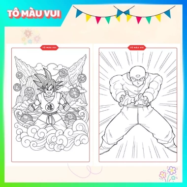 20 mẫu tranh tô màu Songoku Dragon Ball Khơi sáng tạo bé, giá ưu đãi 39.200 VND 7