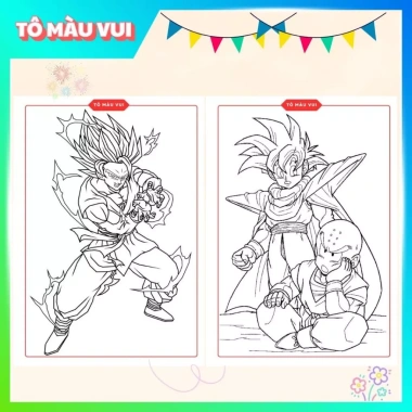 20 mẫu tranh tô màu Songoku Dragon Ball Khơi sáng tạo bé, giá ưu đãi 39.200 VND 8