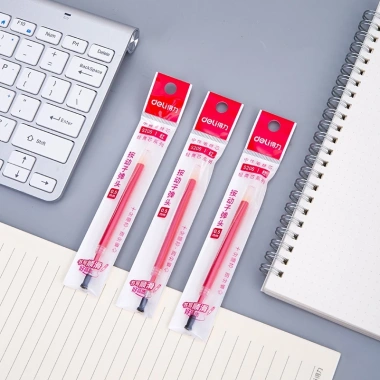 20 Ruột Bút Mực Gel Deli S206 0.5mm Ngòi Lò Xo 110mm - Đen Đỏ Xanh Dương, 65.450 VND