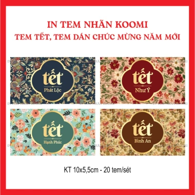20 Tem dán Tết & Năm Mới - Tem chúc mừng, dán hộp PET, giá chỉ 29.000₫