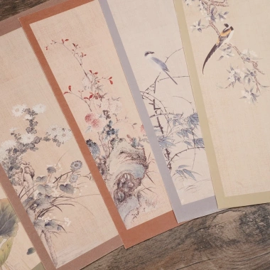 20 tờ giấy Xuyến Chỉ Bán Sinh Bán Thục Cổ Phong - Hoa Điểu, Thủy Mặc, Luyện Viết Chữ Thư Pháp Hán Việt, giảm 52.500đ