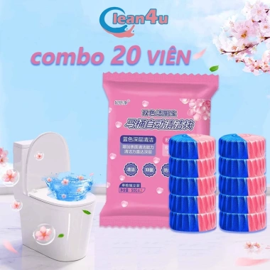 20 viên thả bồn cầu 2in1 Tẩy và Thơm, xả bồn cầu sạch sâu, giá ưu đãi 65k
