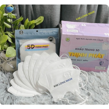 200 chiếc Khẩu Trang 5D 3 Lớp Vải Không Dệt Kháng Khuẩn Lọc Bụi Mịn Tia UV 75k 9