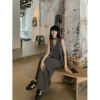 2.025 Tính Khí Retro Bộ Đồ Không Tay Nữ Màu Xám - Áo Vest và Chia Váy Cao Cấp Hai Mảnh Cho Mùa Hè 10