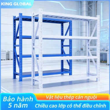 2.026 MỚI Ưu Đãi Tết KING GLOBAL Kệ đựng sắt 4 lớp đa chức năng - Giá sắt đa năng, lắp đặt nhanh, chỉ 1.3 triệu