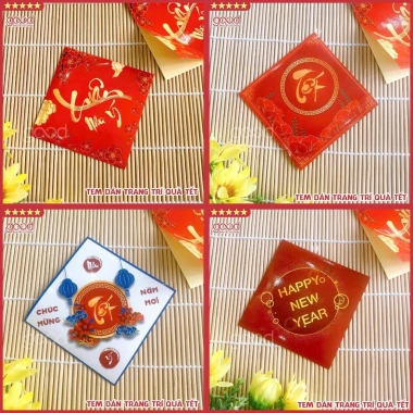 20/50 tem dán Tết 2.026 mẫu đẹp sang dưa hấu bưởi phụ kiện gói quà tiện lợi 9