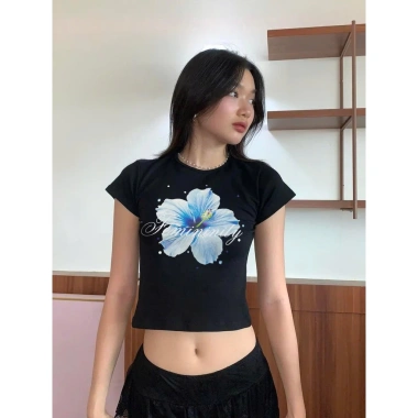 24h Giao Hàng Áo Babytee Borip Flower Dáng Ôm Thiết Kế Gợi Cảm Giá 59.000₫ 2