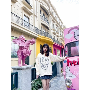 24h Giao hàng Áo sweater nữ nỉ bông dày 380Gsm form rộng unisex VOGE - 119.999đ