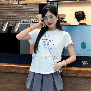 (24h Giao hàng) Áo Thun Form Fit Lucky Dog Cotton Co Giãn Baby Tee RTOML Giá 49k