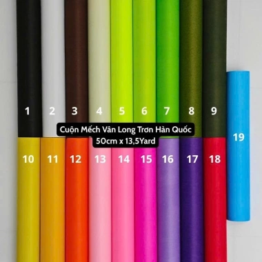 25 Cuộn Giấy Mếch Hàn Lụa Vân Lông 50cm x13.5Yard - Gói Hoa, Quà, Trang Trí, Decor, Giảm giá 830.000 VND 2