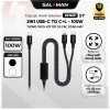 [2in1] Cáp sạc nhanh Salaman Edge USB-C to C+L 100W QC PD, bền bỉ, truyền dữ liệu nhanh, giảm giá 280k