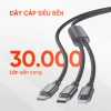 [2in1] Cáp sạc nhanh Salaman Edge USB-C to C+L 100W QC PD, bền bỉ, truyền dữ liệu nhanh, giảm giá 280k 4