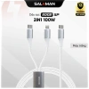 [2in1] Cáp sạc nhanh Salaman Edge USB-C to C+L 100W QC PD, bền bỉ, truyền dữ liệu nhanh, giảm giá 280k 6