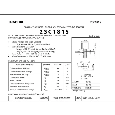 2SC1.815 2SA1.015 Hàng Loại 1 Chữ Trắng - Transistor Giá Rẻ 1.382 VND Giảm Giá