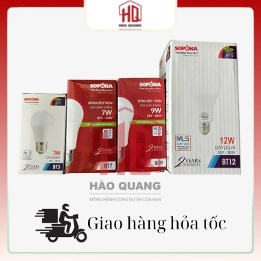 3 Bóng Đèn LED Trụ Sopoka – Ánh Sáng Trắng Tự Nhiên, Tuổi Thọ Cao, Việt Nam