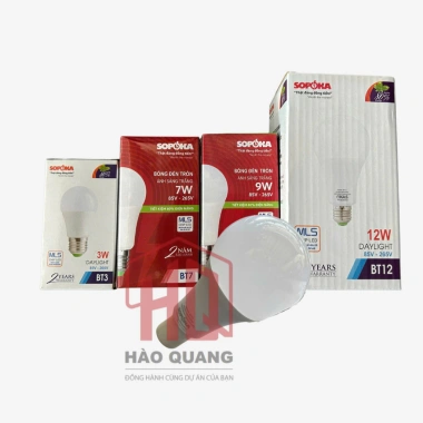 3 Bóng Đèn LED Trụ Sopoka – Ánh Sáng Trắng Tự Nhiên, Tuổi Thọ Cao, Việt Nam