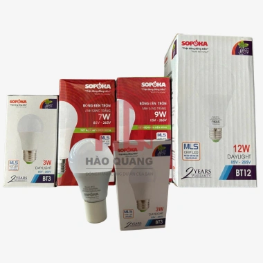 3 Bóng Đèn LED Trụ Sopoka – Ánh Sáng Trắng Tự Nhiên, Tuổi Thọ Cao, Việt Nam
