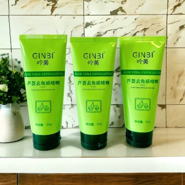 3 chai Gel tẩy tế bào chết GINBI 100g - Nha đam, da mặt & body, sáng mịn, 16.999₫