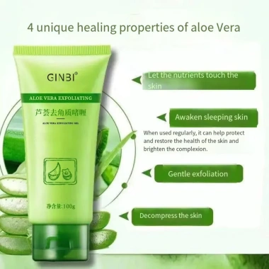 3 chai Gel tẩy tế bào chết GINBI 100g - Nha đam, da mặt & body, sáng mịn, 16.999₫